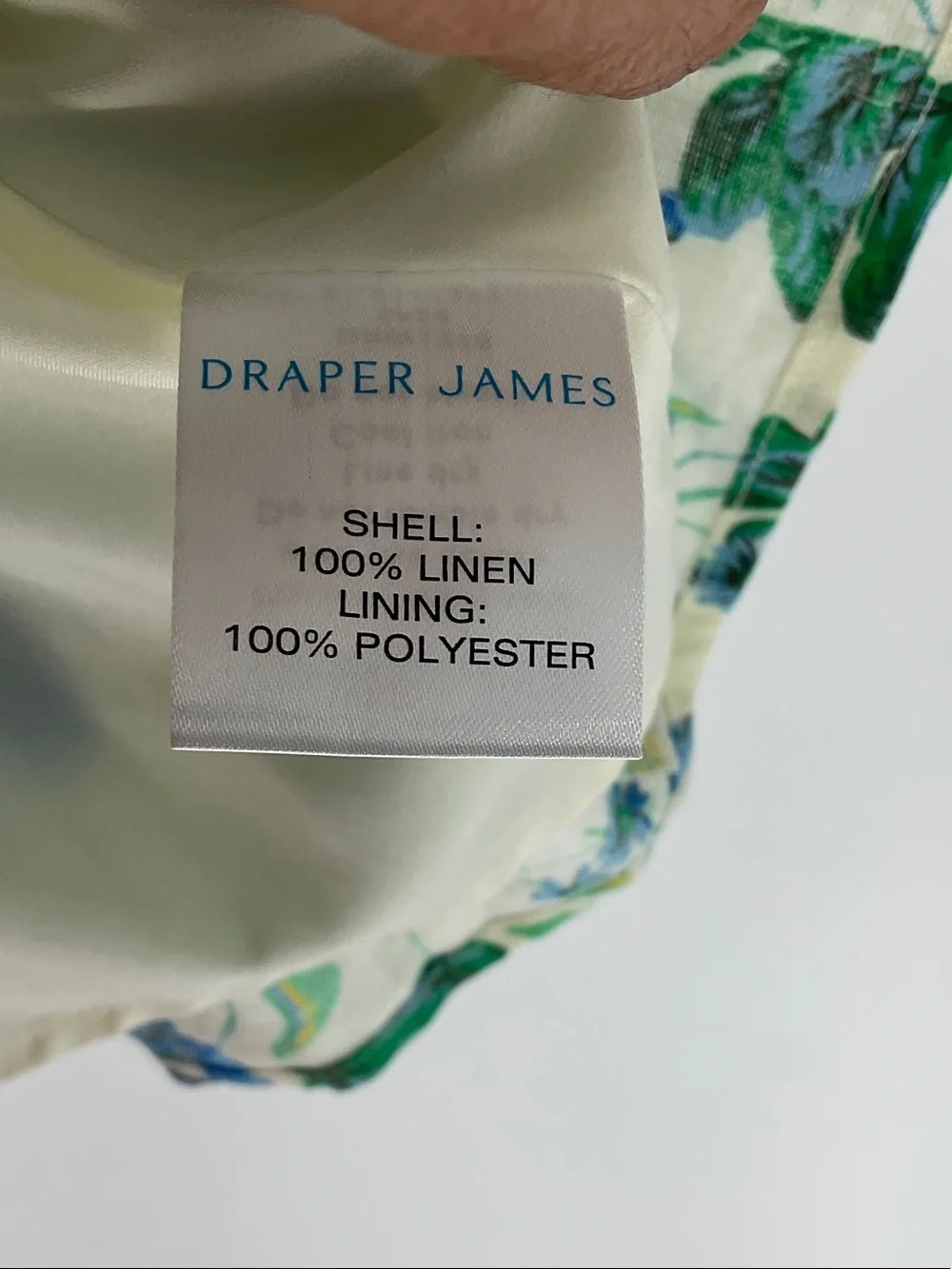 Draper James Girls Blue Green Floral Linen Smocked Puff Sleeve Dress Sz M Kids